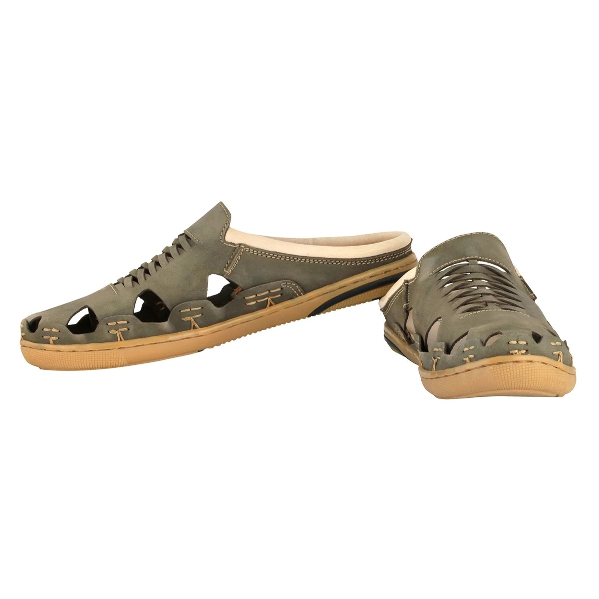 Pure Leather Olive-Green Sandal - Olive Hector, RON4110NUOLV