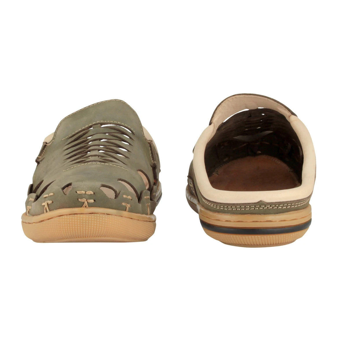 Pure Leather Olive-Green Sandal - Olive Hector, RON4110NUOLV