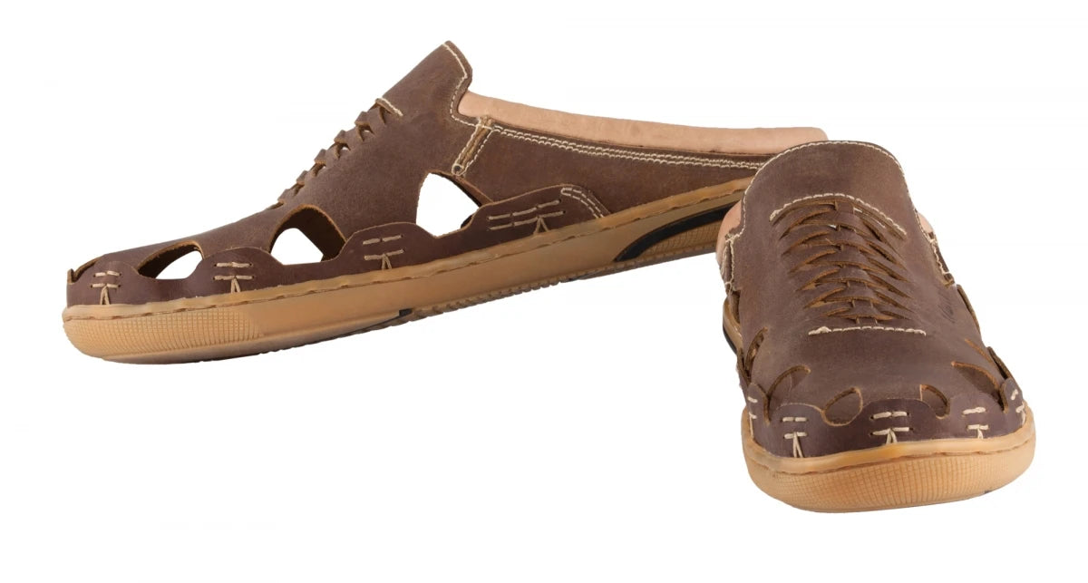Pure Leather Mule, with Rubber Sole - Hector (Brown), RON412BRWOPU