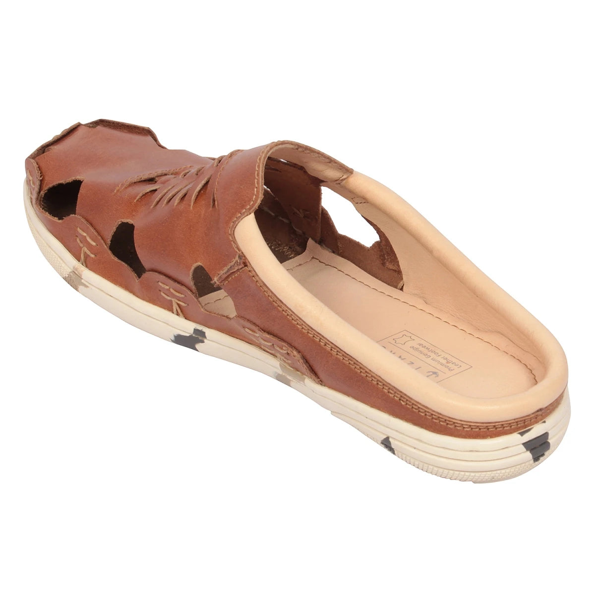 Pure Leather Mule, with Rubber Sole - Hector (Camo-Tan), RON419CMTAN