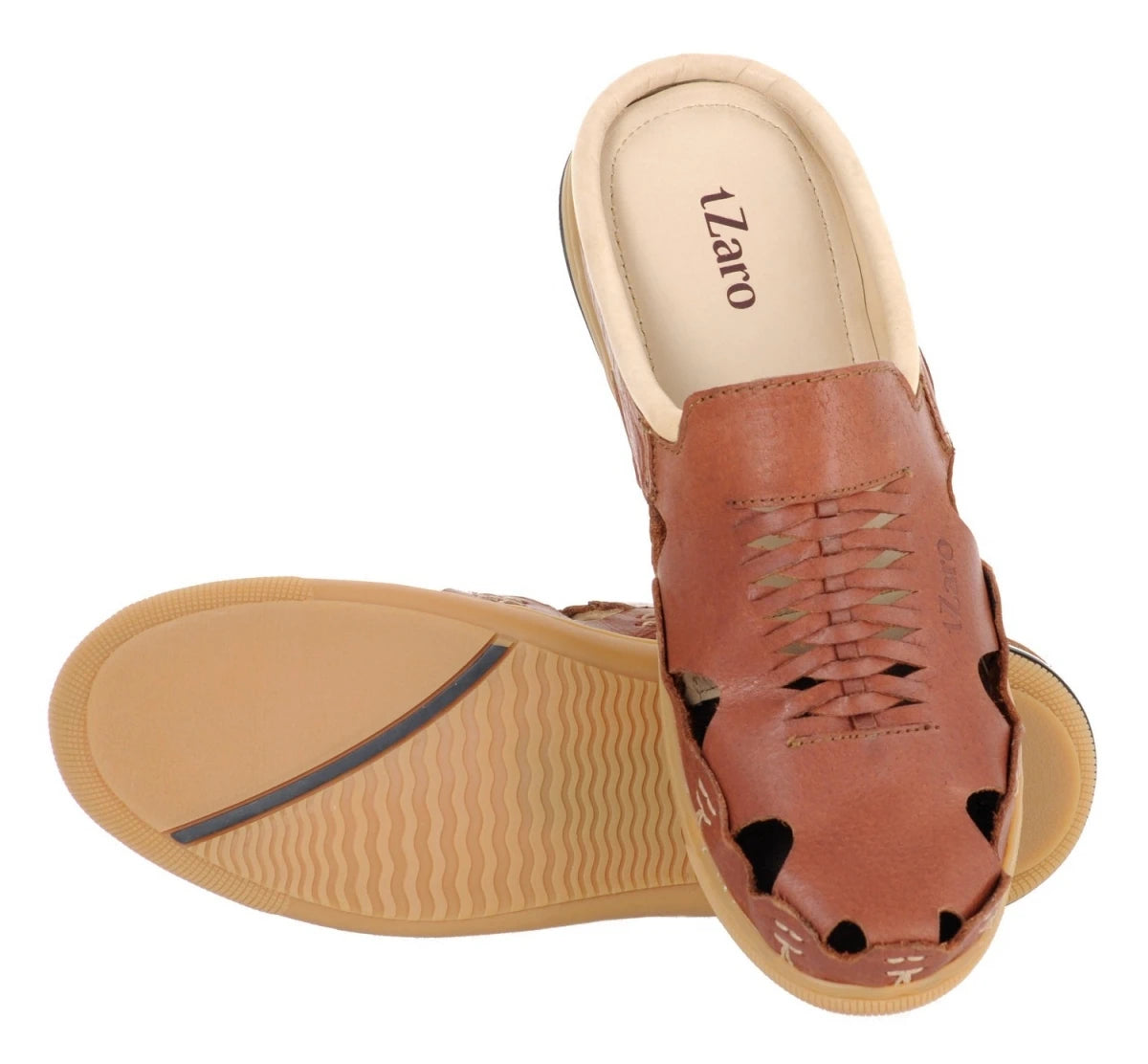 Pure Leather Mule, with Rubber Sole - Hector (Tan), RONNY4105TAN