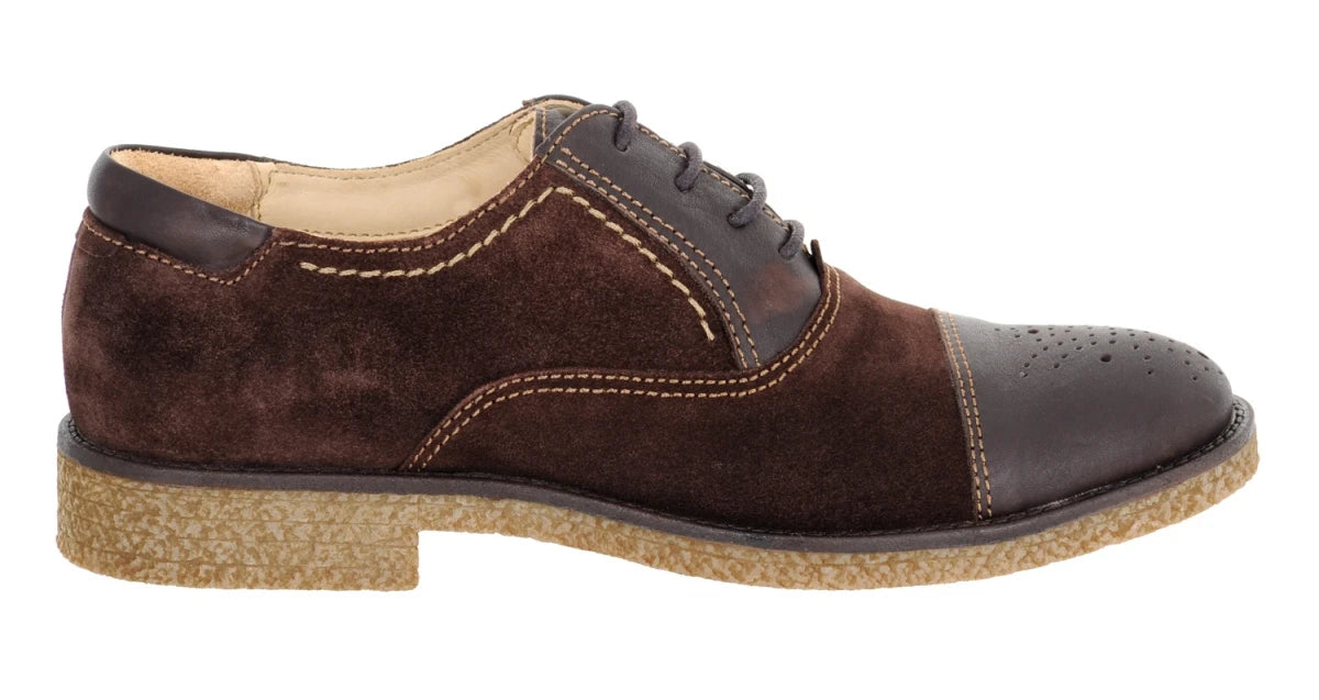 Pure Leather Oxford Shoes - Trinity (Choco), SAH3212SUDLCHOC
