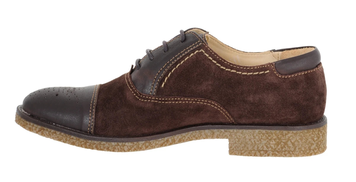 Pure Leather Oxford Shoes - Trinity (Choco), SAH3212SUDLCHOC