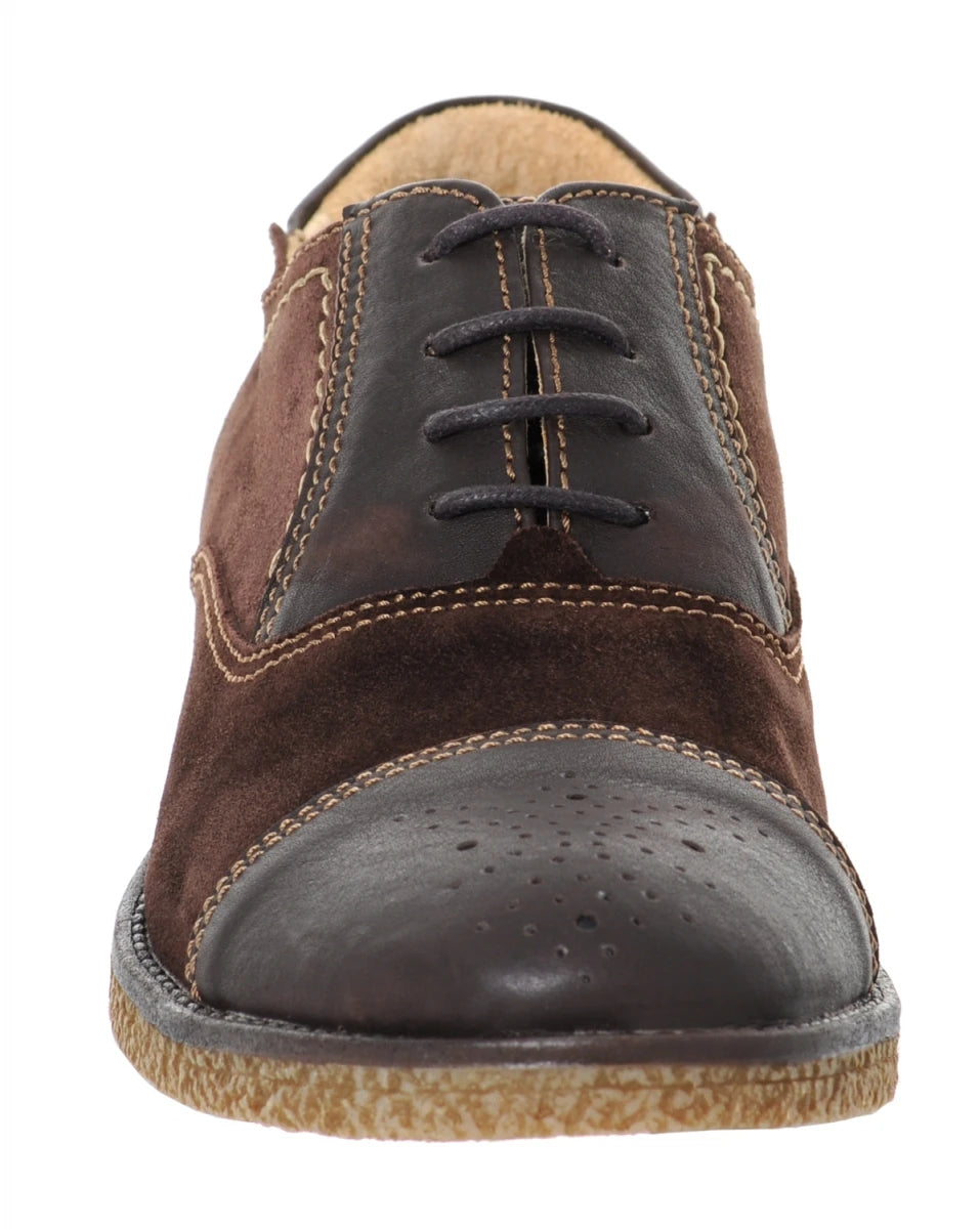 Pure Leather Oxford Shoes - Trinity (Choco), SAH3212SUDLCHOC