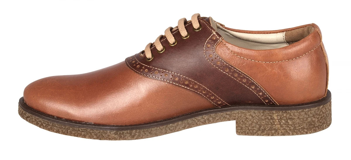 Pure Leather Tan Shoes with Brogues Elements - Perth, SAH3217TNPNCH
