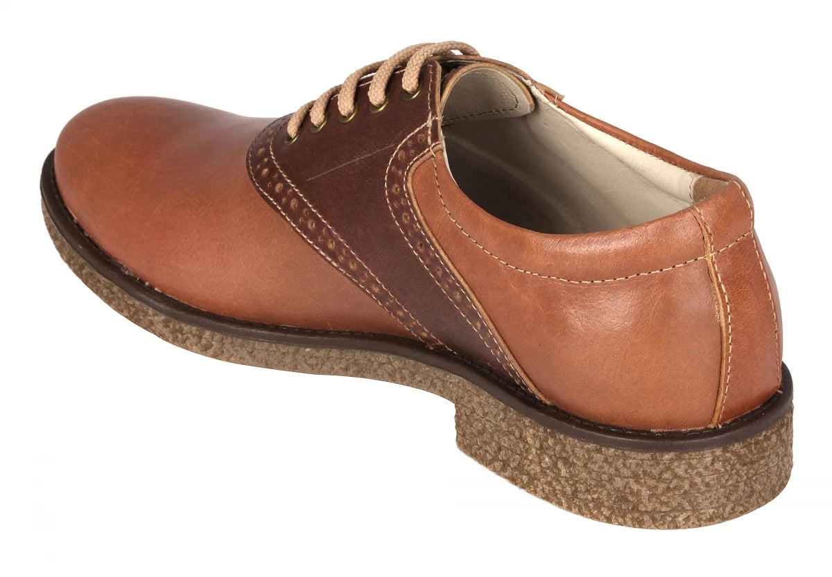 Pure Leather Tan Shoes with Brogues Elements - Perth, SAH3217TNPNCH