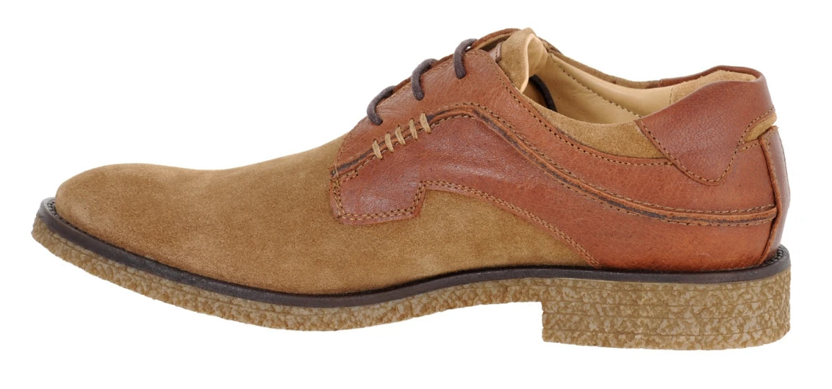 Pure Leather Sand Color Derby - William, SAHA3208CMLTAN