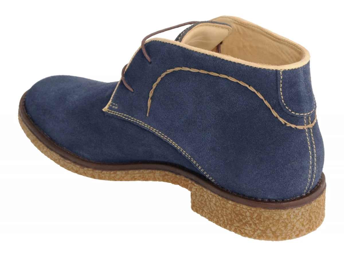 Pure Leather Blue Color Desert Boots - Blue Dune, SAHA3212SUDBLU