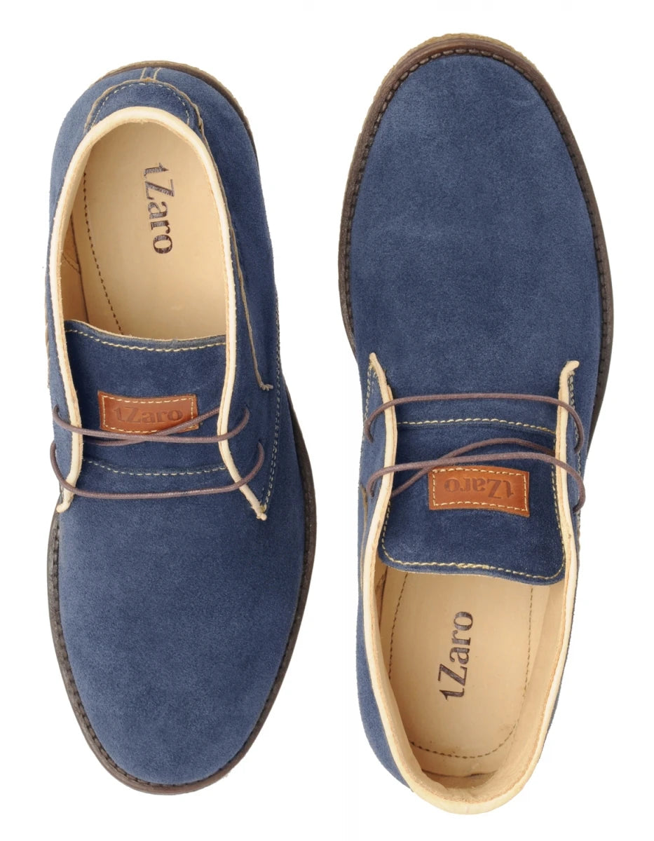 Pure Leather Blue Color Desert Boots - Blue Dune, SAHA3212SUDBLU