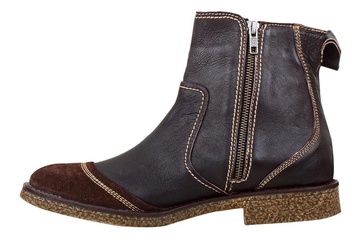 Pure Leather Chocolate Color Boots - Bolt, SAHA3214CHCURV