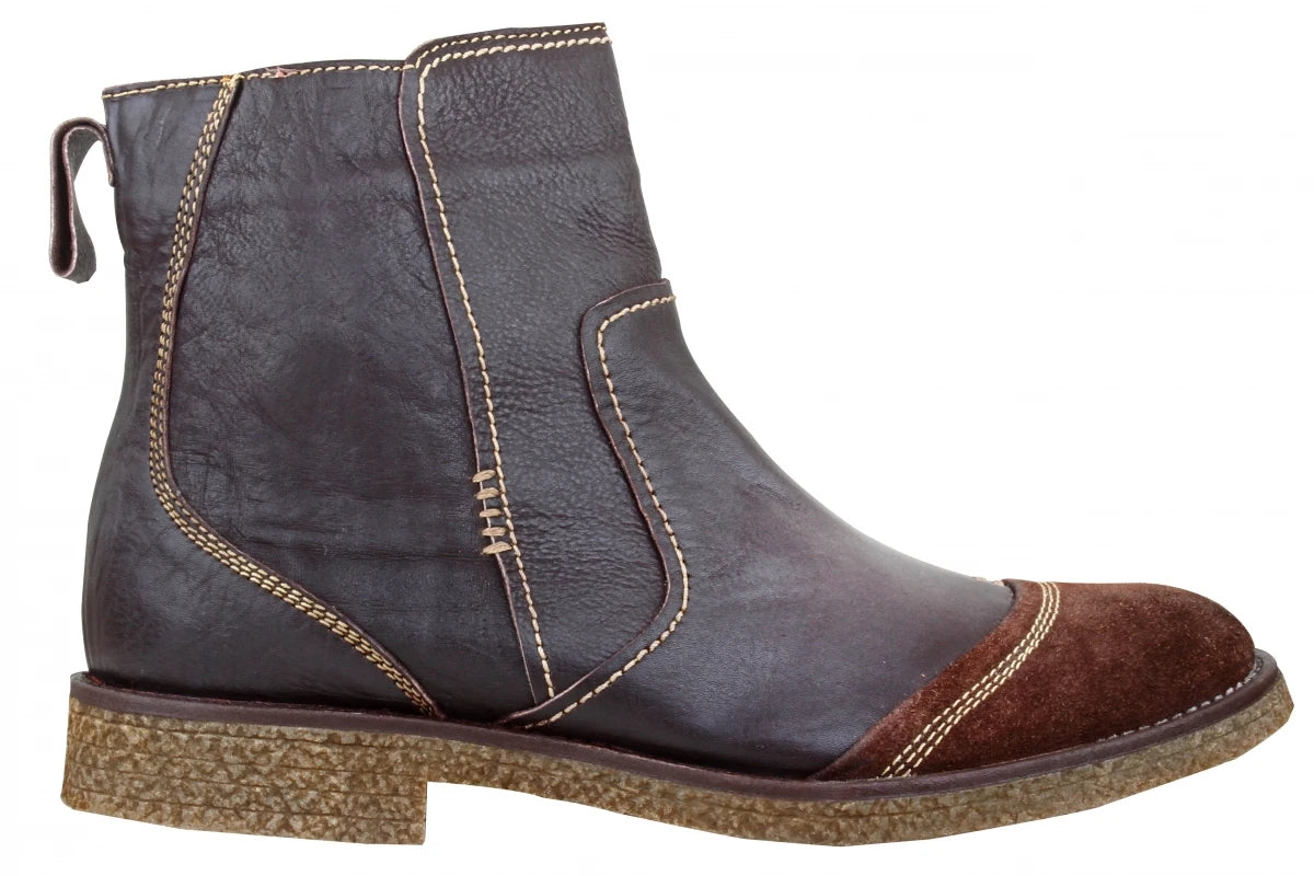 Pure Leather Chocolate Color Boots - Bolt, SAHA3214CHCURV