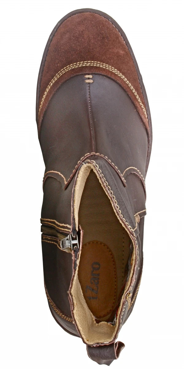 Pure Leather Chocolate Color Boots - Bolt, SAHA3214CHCURV