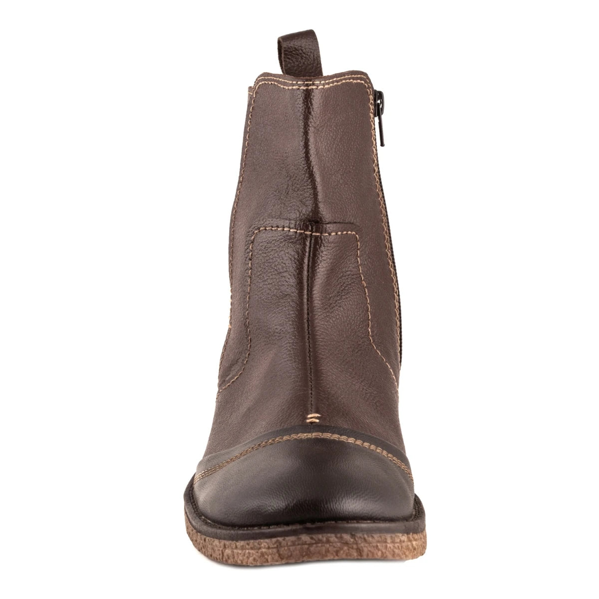 Pure Leather Boots with Crepe Finish Sole & Zipper Opening - SAHA3225CHCURV
