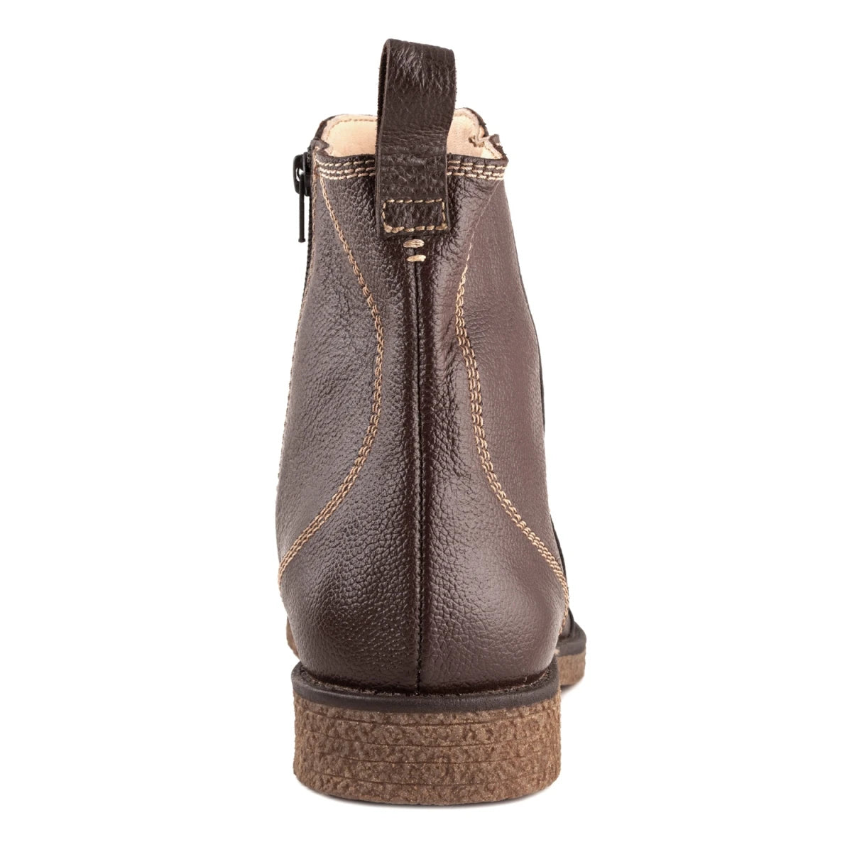 Pure Leather Boots with Crepe Finish Sole & Zipper Opening - SAHA3225CHCURV