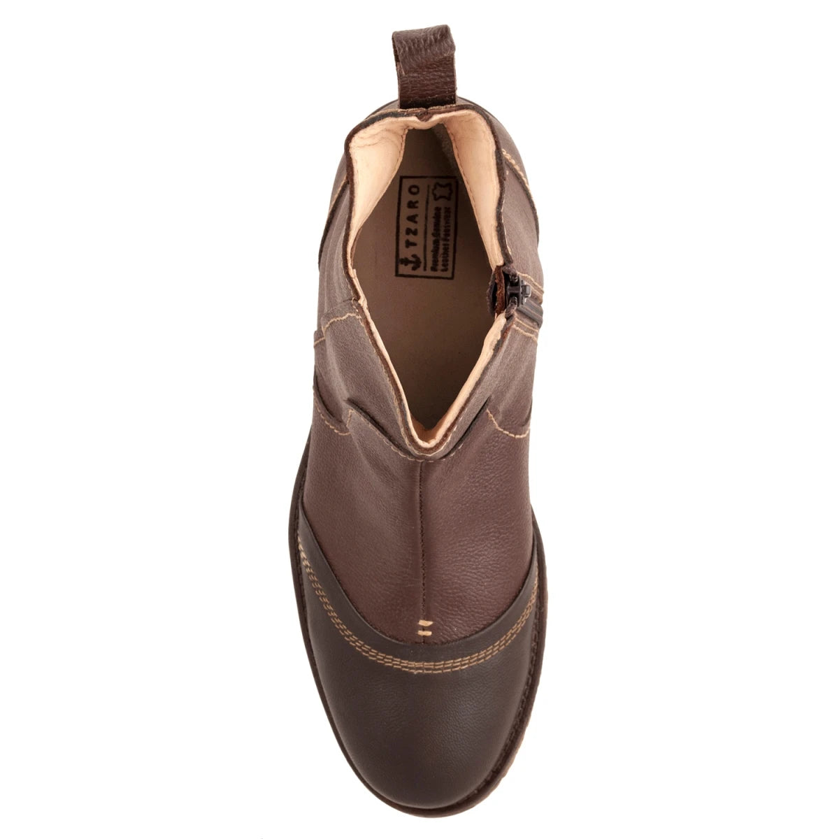 Pure Leather Boots with Crepe Finish Sole & Zipper Opening - SAHA3225CHCURV