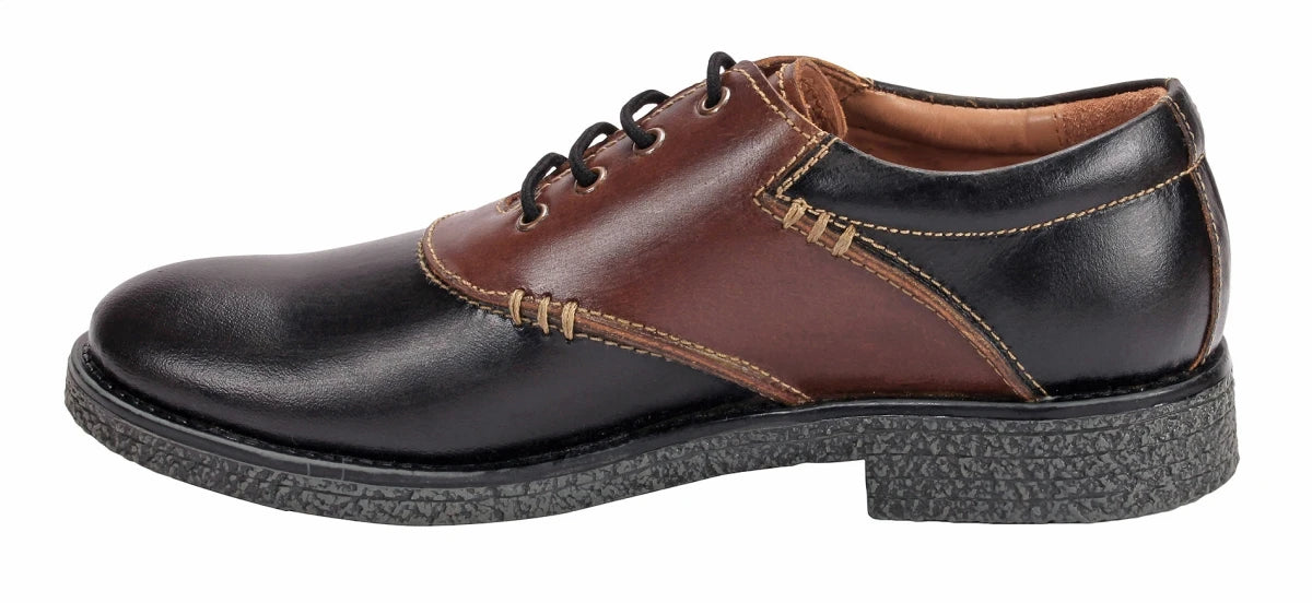 Pure Leather Black & Tan Derby - Elton, SH3220SDBLK