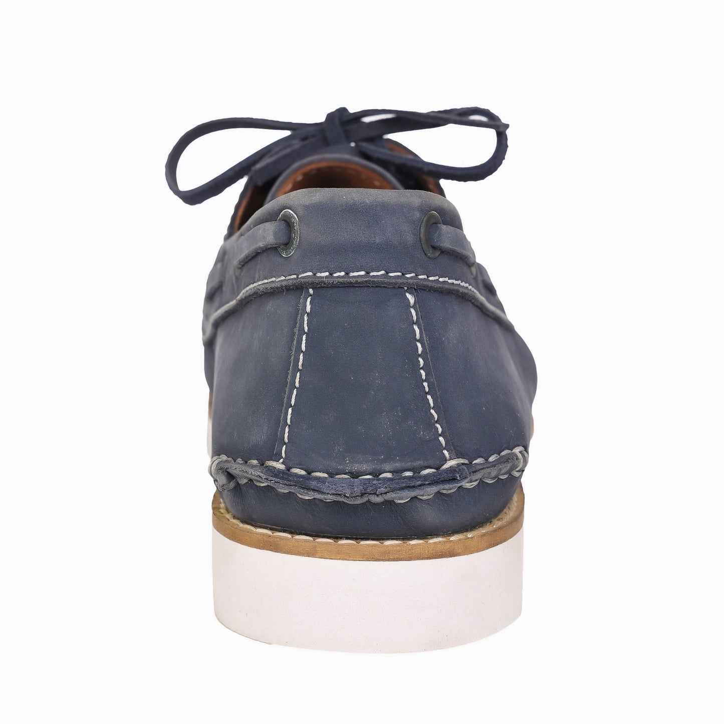 Pure Leather, Moc-toe Construction, Tan Color Super-Light Boat Shoe, SLBAT118NAV