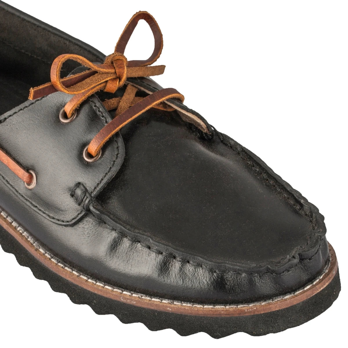 Pure Leather, Super-Light, Boat Shoes - Float (Black), SLBOAT114BLK