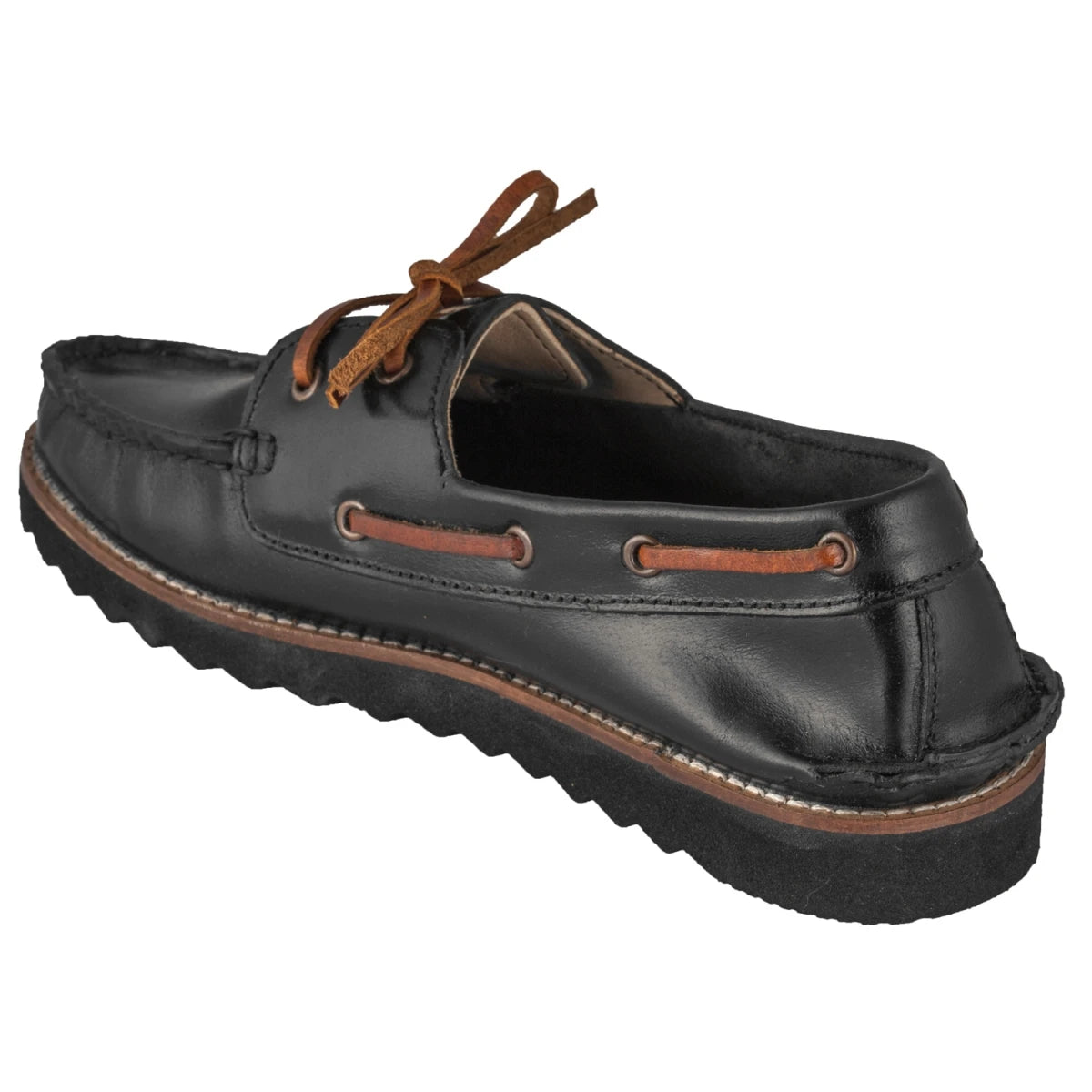 Pure Leather, Super-Light, Boat Shoes - Float (Black), SLBOAT114BLK