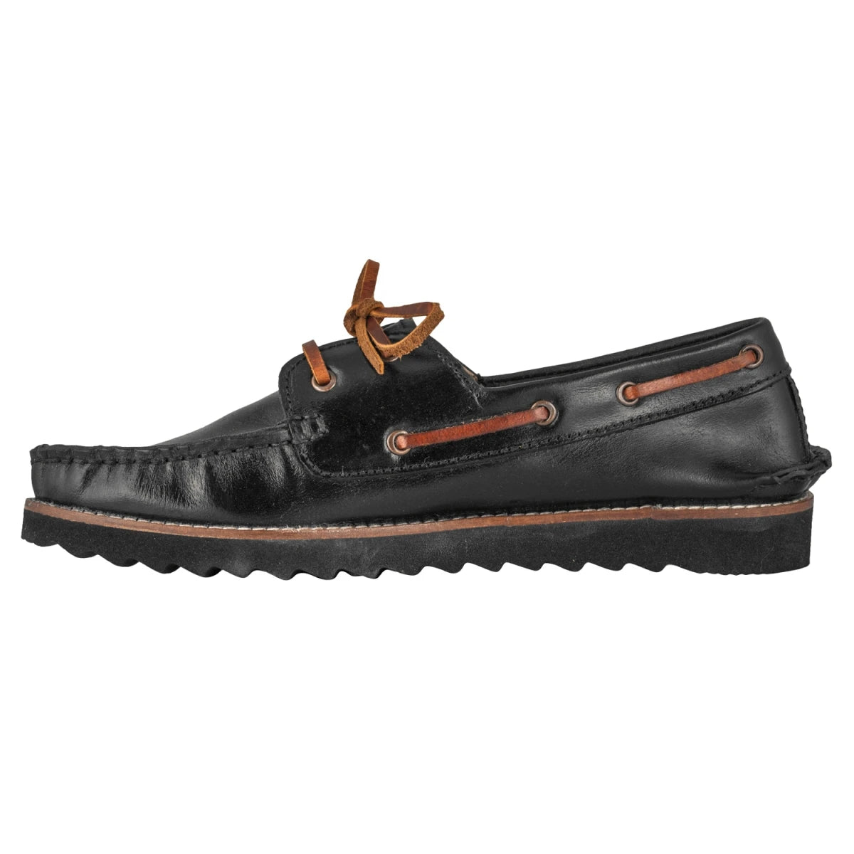 Pure Leather, Super-Light, Boat Shoes - Float (Black), SLBOAT114BLK