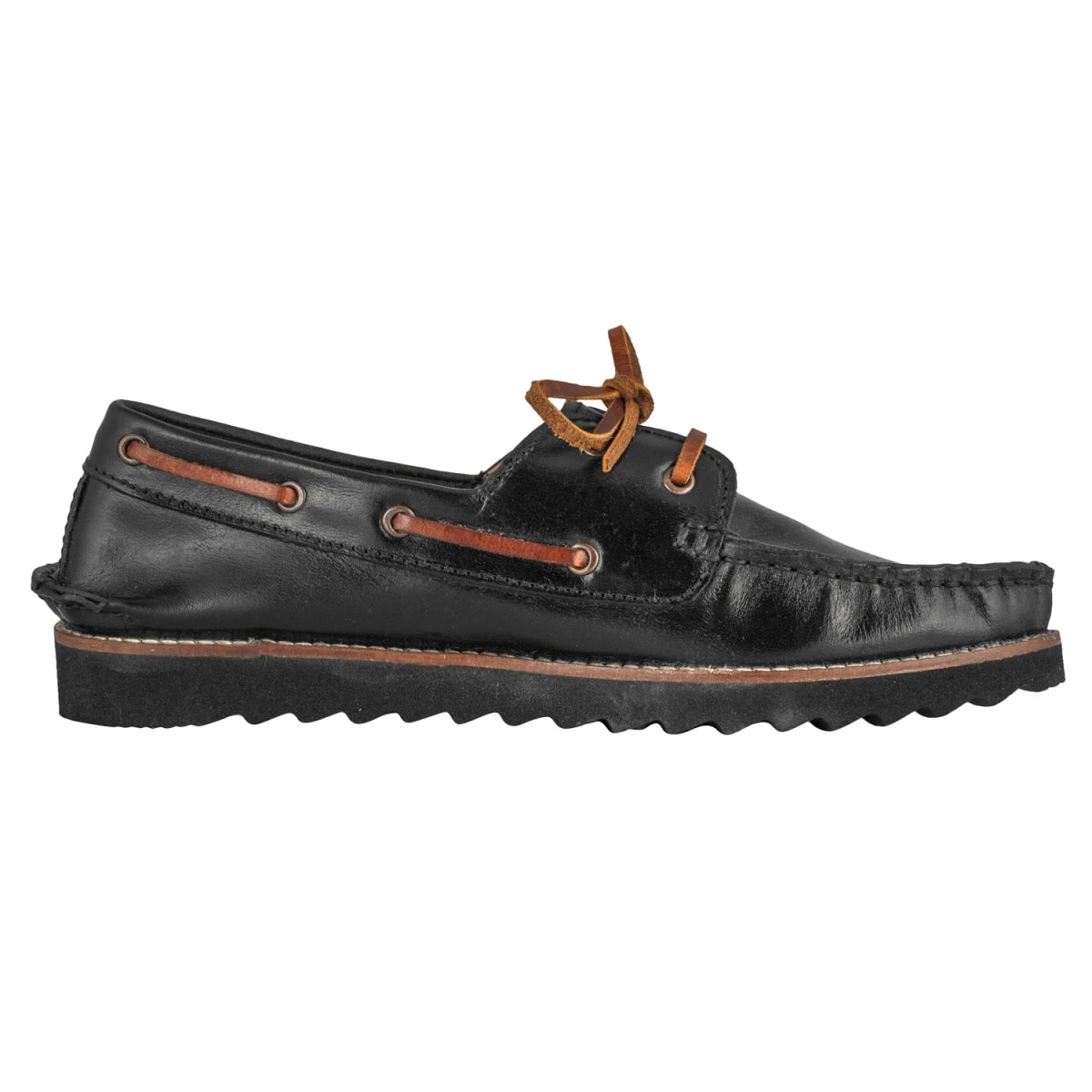 Pure Leather, Super-Light, Boat Shoes - Float (Black), SLBOAT114BLK