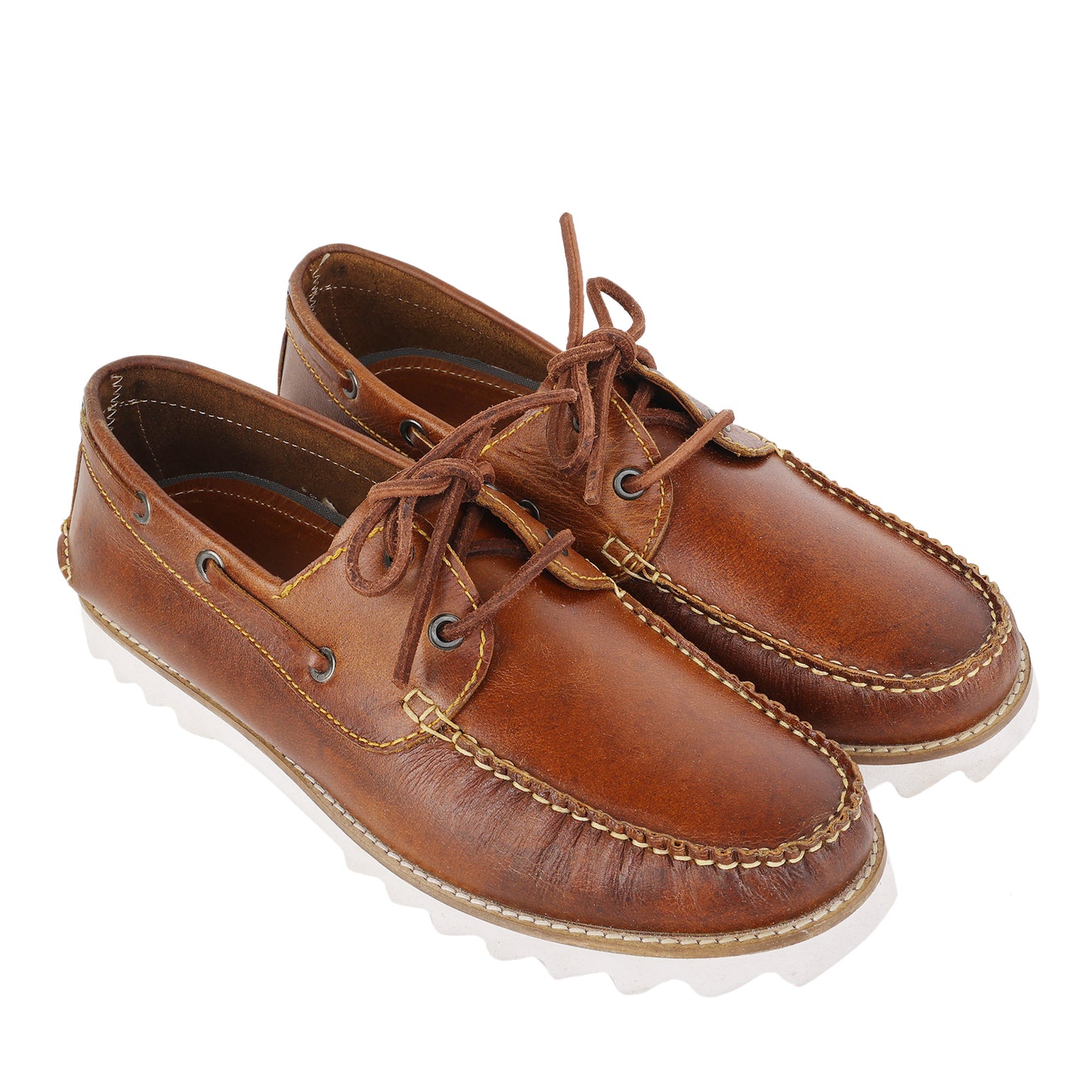 TZARO Super Light True Moccasin Construction Pure Leather Boat Shoe - Float TimTan, SLBOAT117TAN