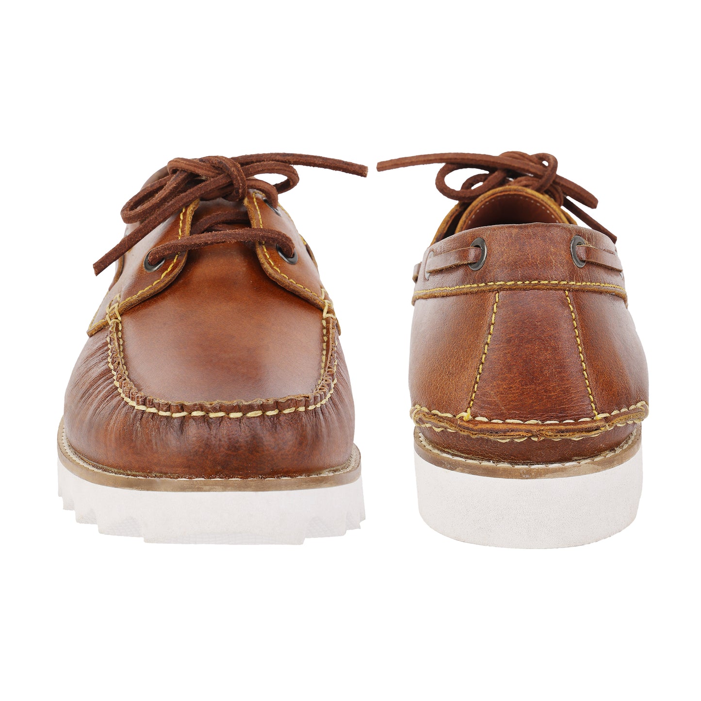 TZARO Super Light True Moccasin Construction Pure Leather Boat Shoe - Float TimTan, SLBOAT117TAN