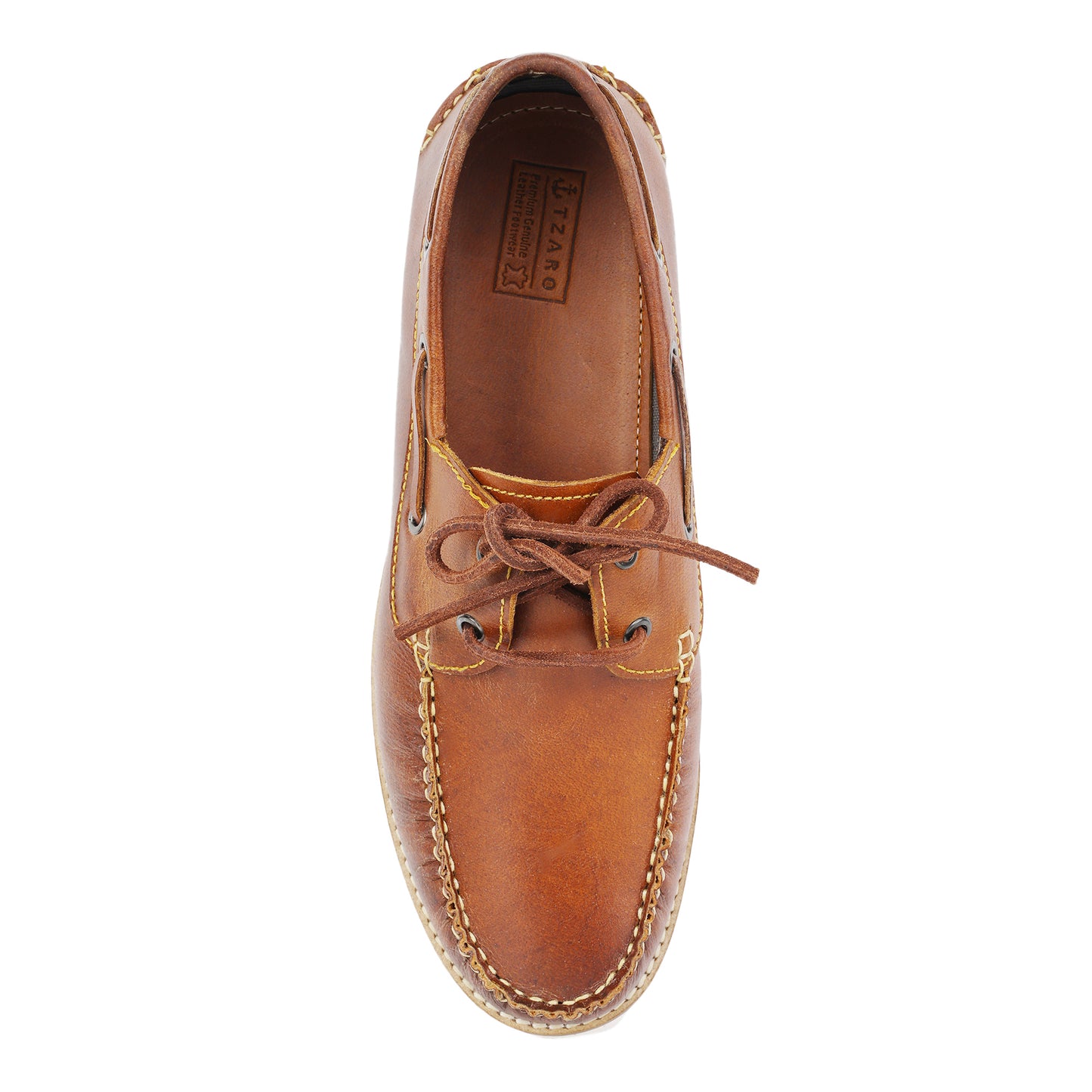 TZARO Super Light True Moccasin Construction Pure Leather Boat Shoe - Float TimTan, SLBOAT117TAN