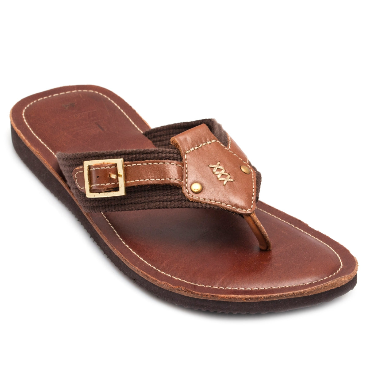 Pure Leather, Super-light, Slippers - Simon (Tan & Brown), SLPCLD1904TN