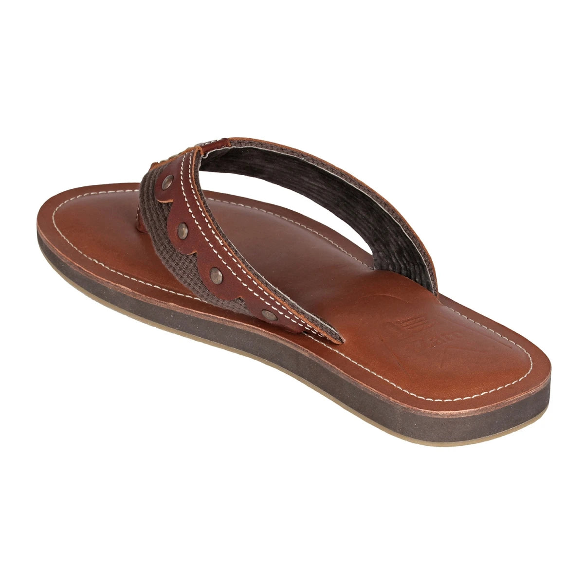 TZARO Genuine Leather Tan & Brown Slipper - Vagator 1901