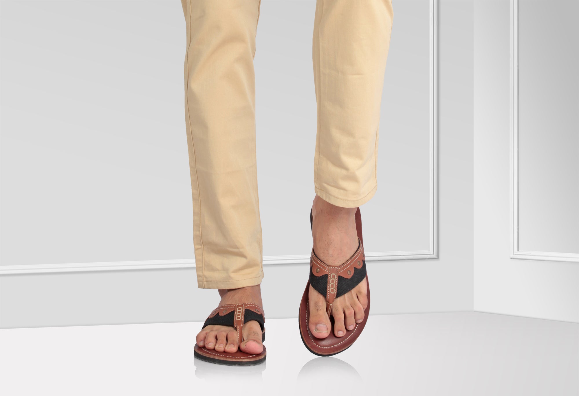 Pure Leather, Super-light, Slippers - Cloud (Tan 1902), SLPGVWV1902TNB - Showcase Image 2