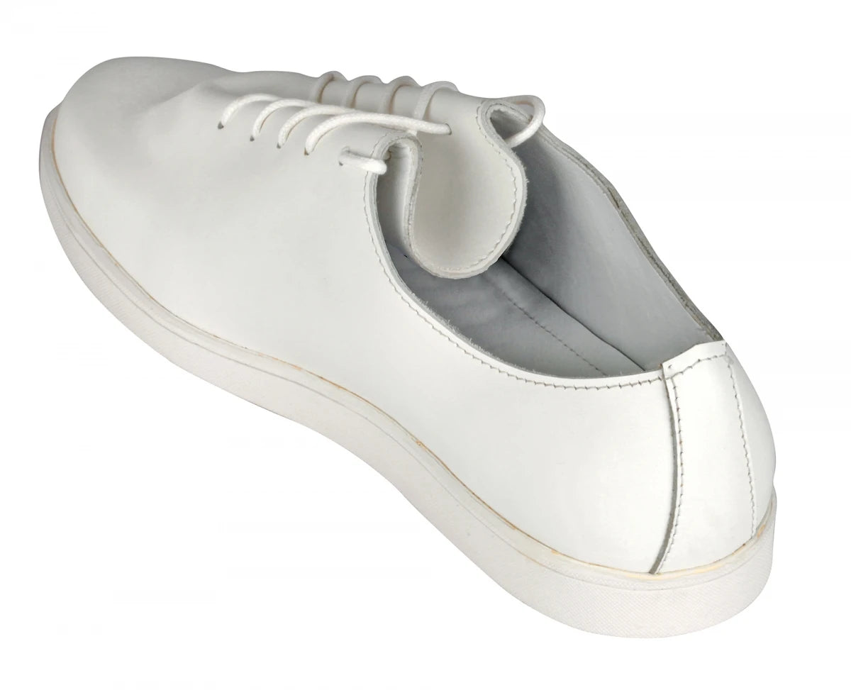Pure Leather White Sneakers - Snowman, SNWMAN901