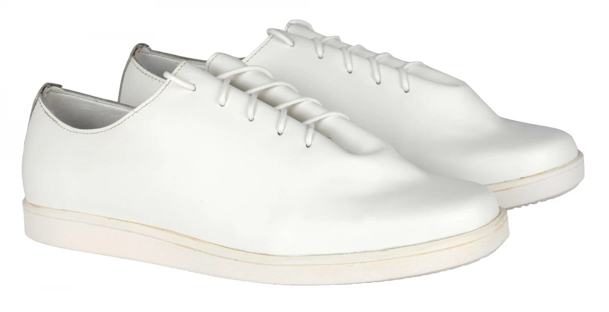 Pure Leather White Sneakers - Snowman, SNWMAN901