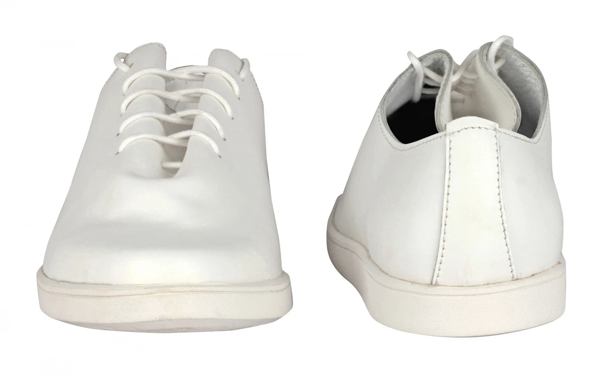 Pure Leather White Sneakers - Snowman, SNWMAN901