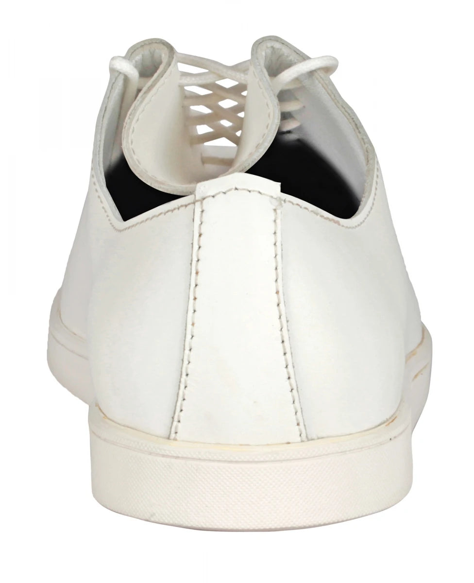 Pure Leather White Sneakers - Snowman, SNWMAN901
