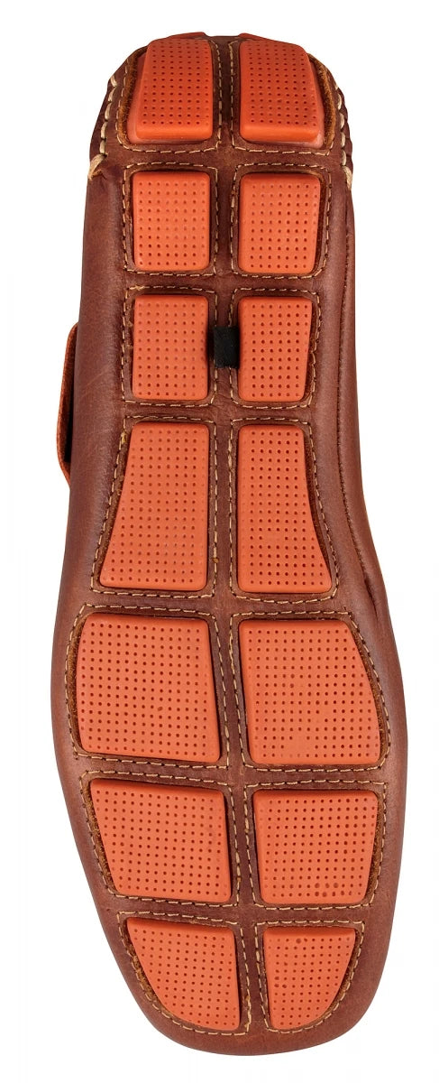 TZARO Genuine Leather Dark Tan Driving Shoes - Ronaldo, ST2350CLTNOR