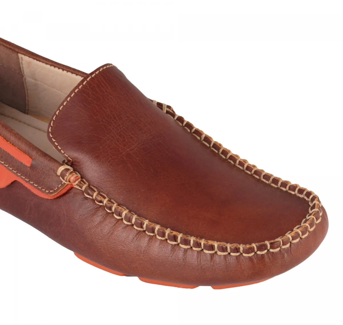 TZARO Genuine Leather Dark Tan Driving Shoes - Ronaldo, ST2350CLTNOR