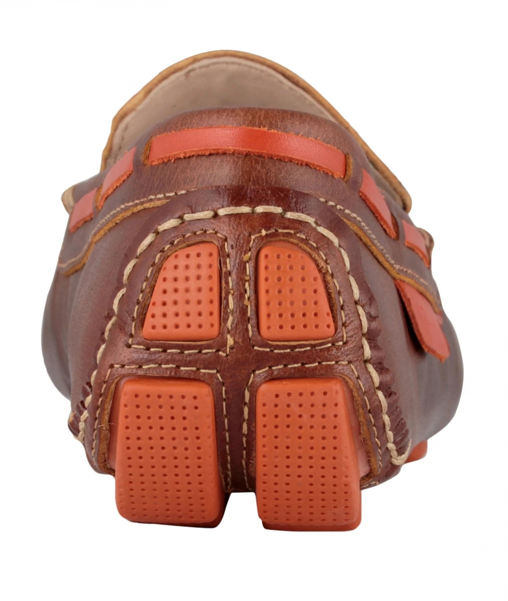 TZARO Genuine Leather Dark Tan Driving Shoes - Ronaldo, ST2350CLTNOR