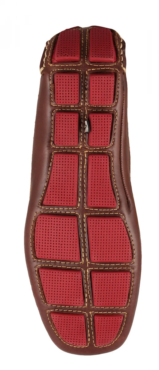 Pure Leather Dark Tan Driving Shoes - Morgan, ST2351CLTNRD