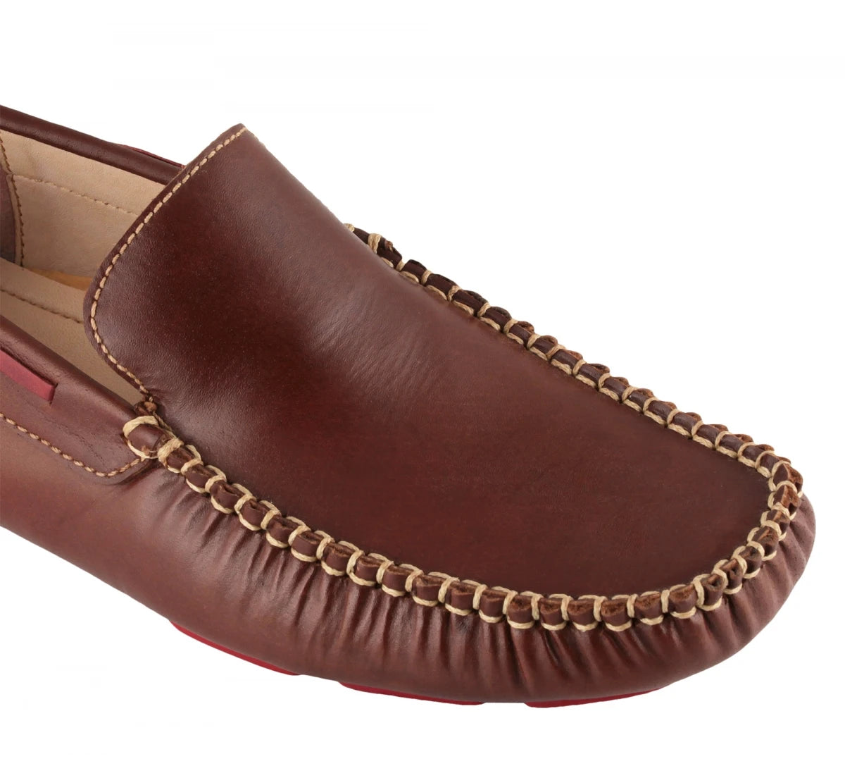Pure Leather Dark Tan Driving Shoes - Morgan, ST2351CLTNRD