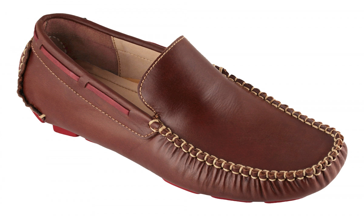 TZARO Genuine Leather Dark Tan Driving Shoes - Morgan Driving Shoes For Men