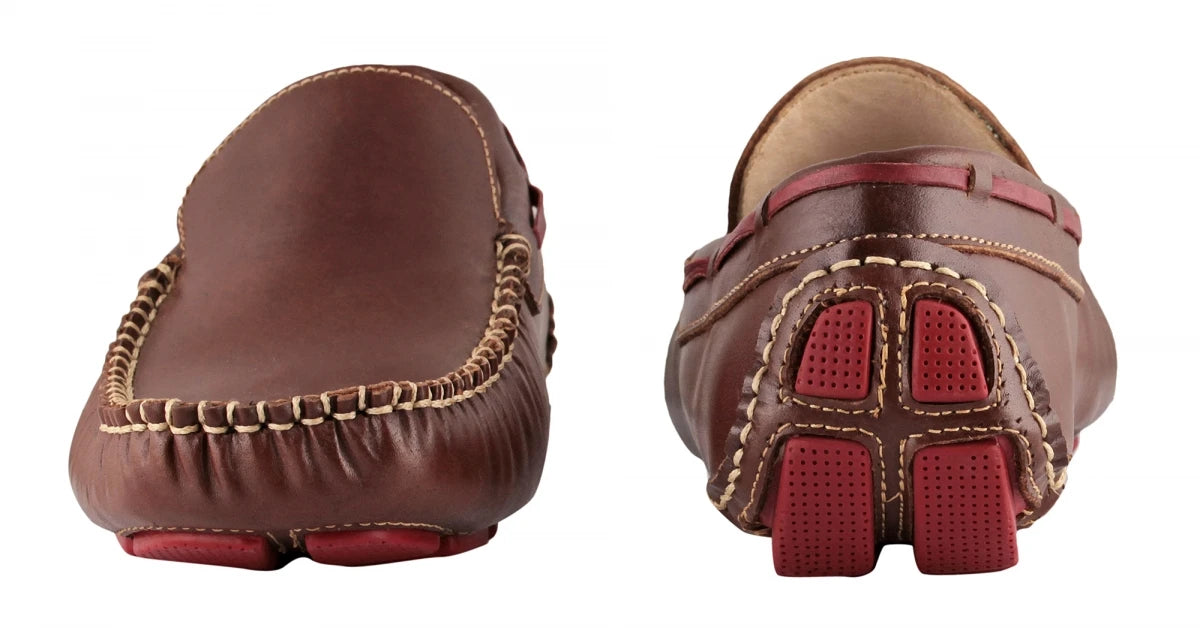 Pure Leather Dark Tan Driving Shoes - Morgan, ST2351CLTNRD