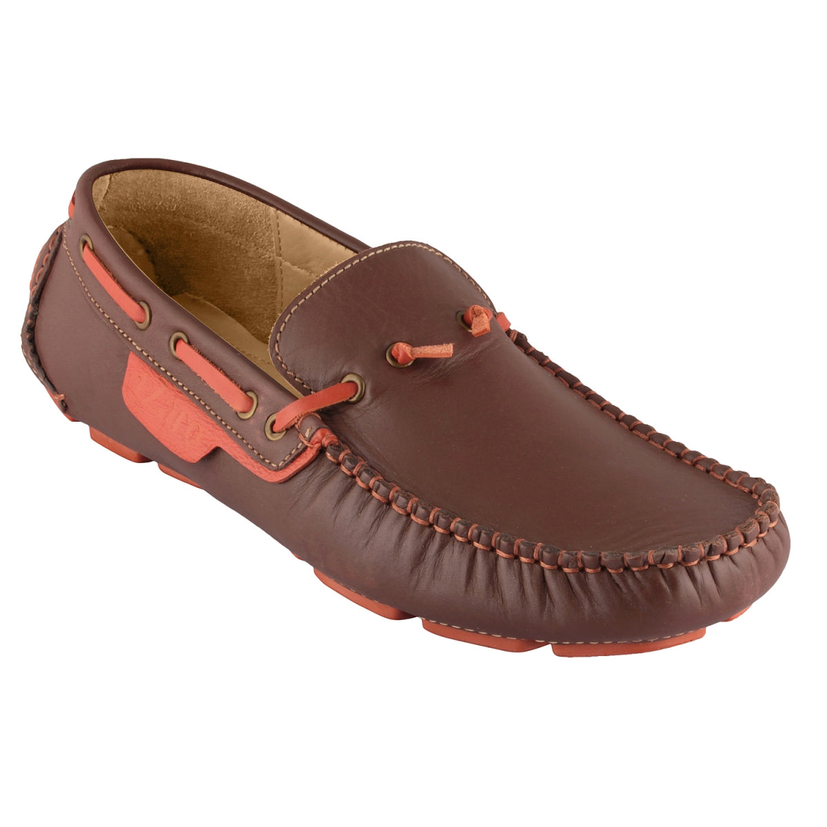 Pure Leather Brown Driving Shoes - Zimmer, ST2352TNUFO