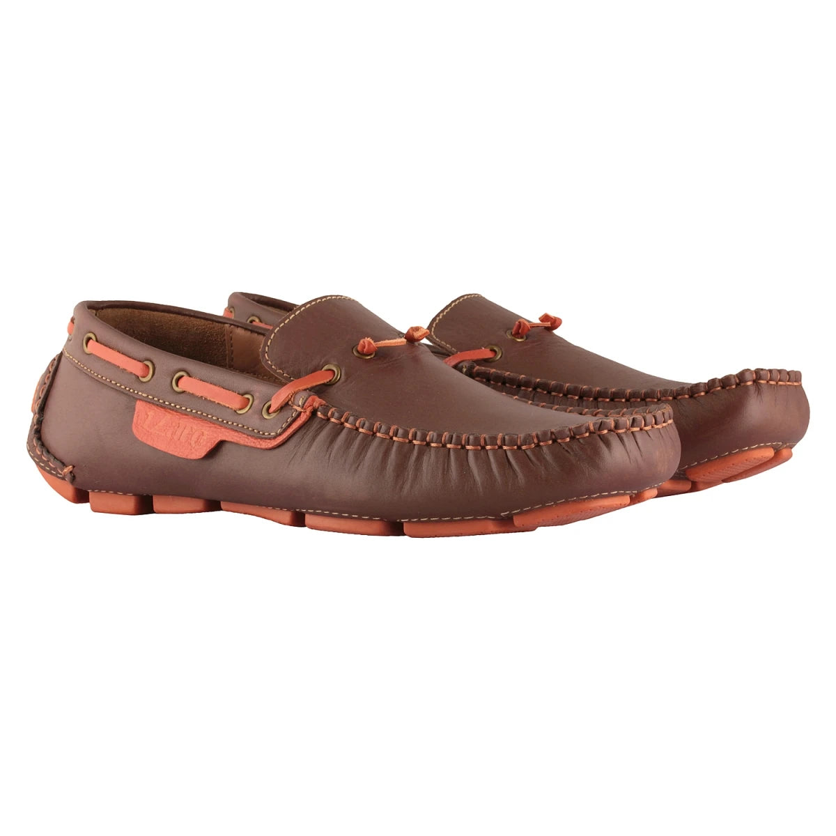 Pure Leather Brown Driving Shoes - Zimmer, ST2352TNUFO