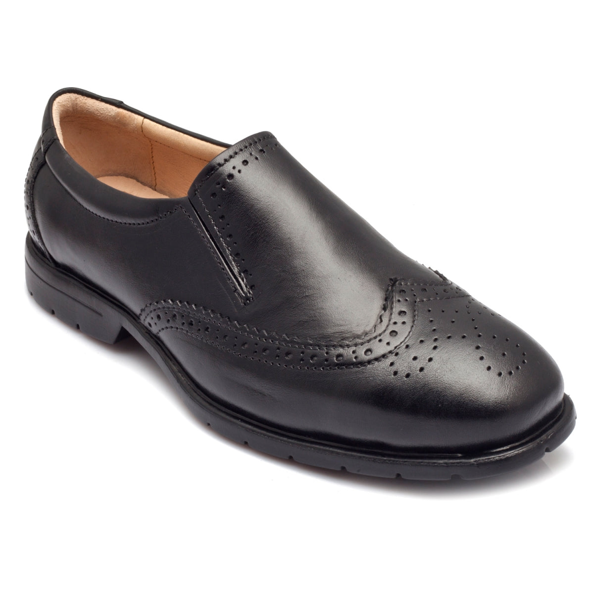 Pure Leather, Hard to Find, Black Brogues - Stud, STDBRG2521