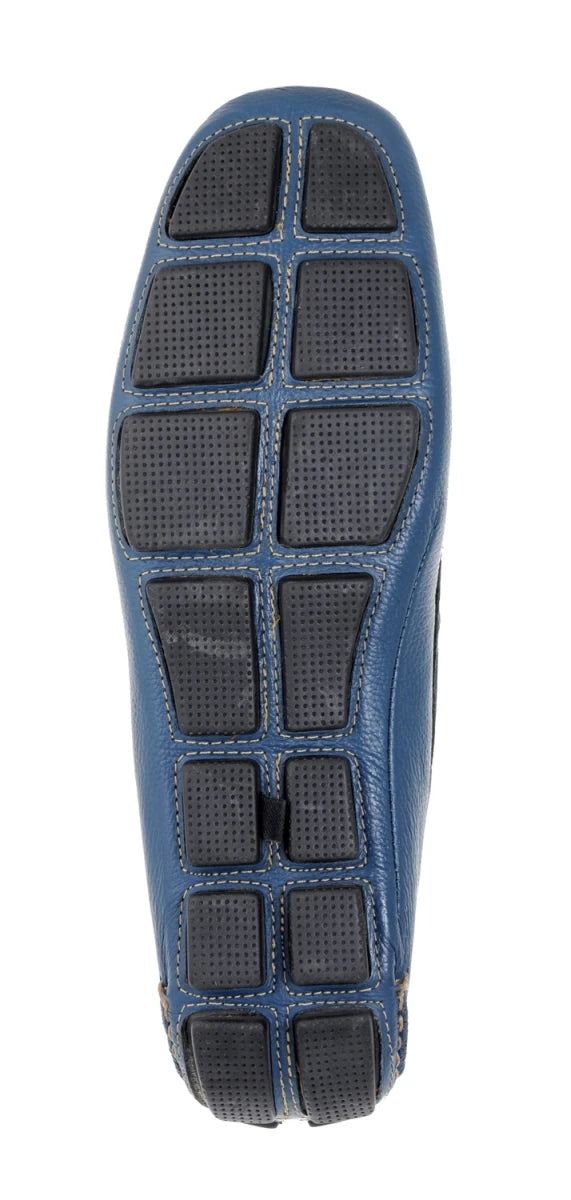 Genuine Leather Black & Blue Driving Shoes - STN2305BLUBLK
