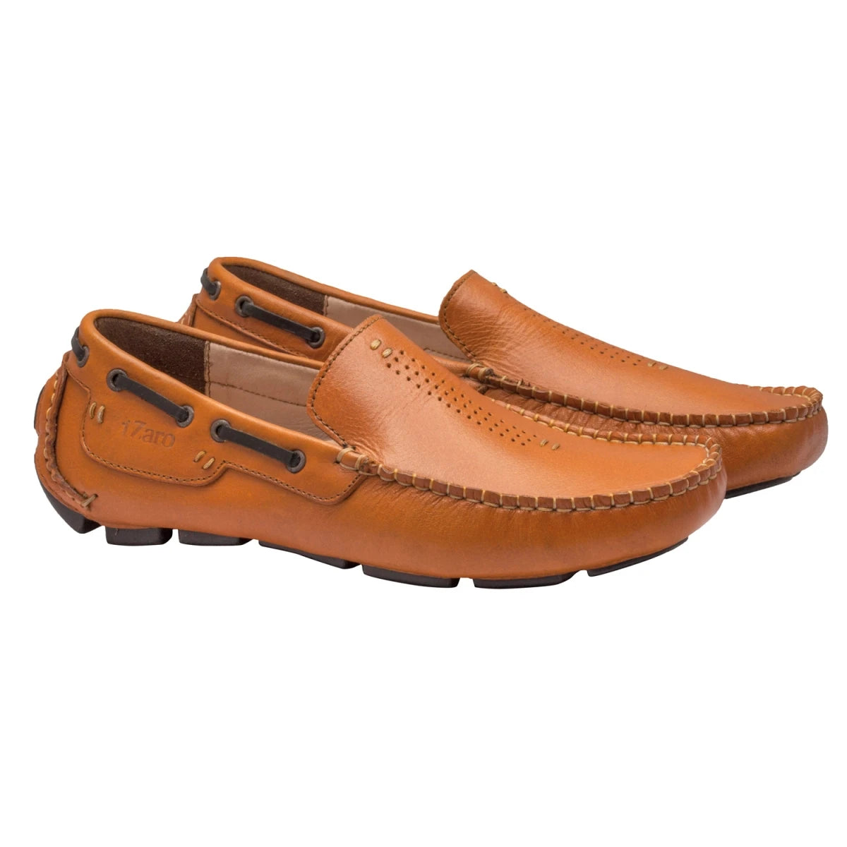 Pure Leather Tan Driving Shoes - STN2306TZCRNCH