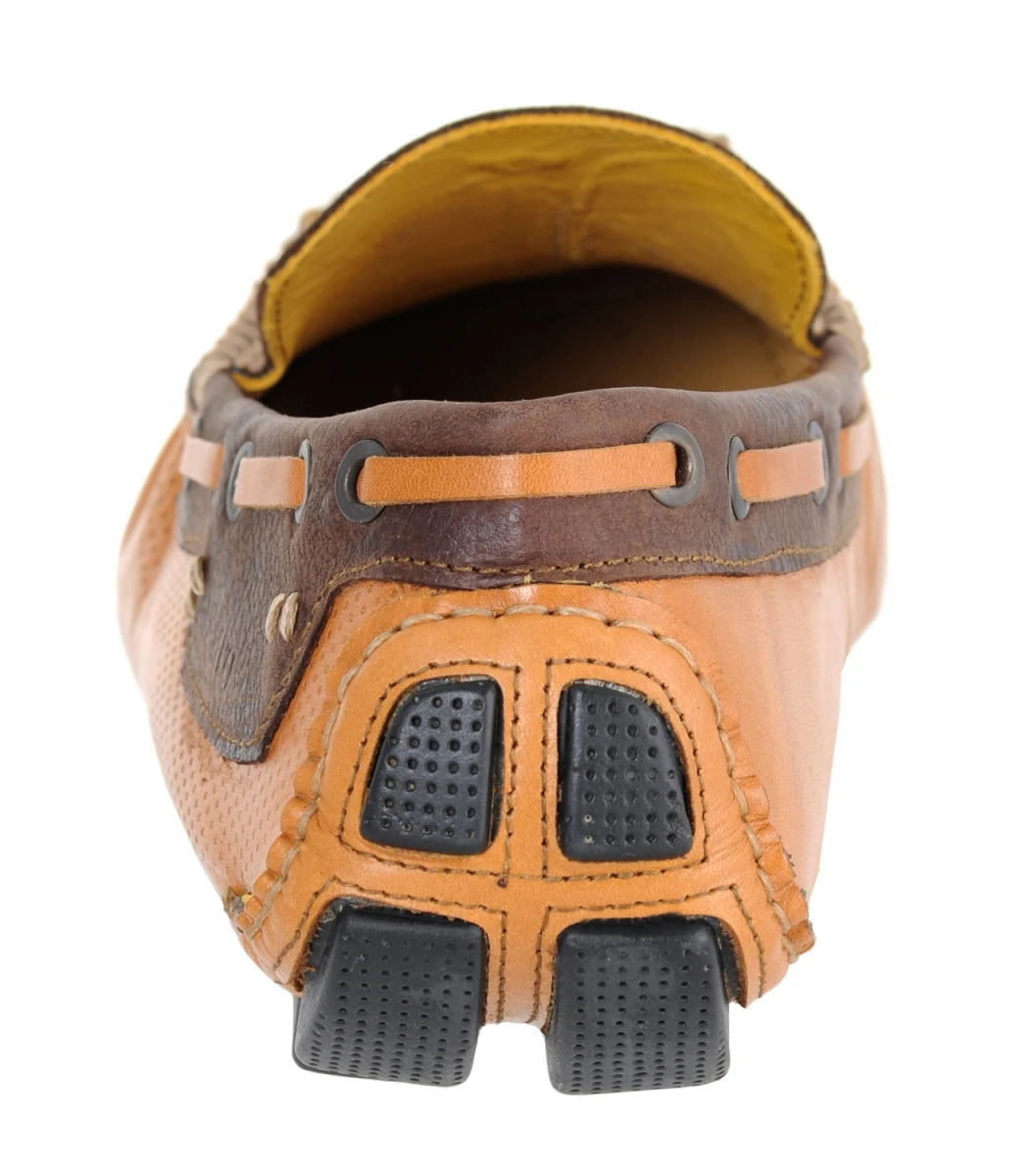 Pure Leather Chocolate-Tan Driving Shoes - STN2307TANCHC