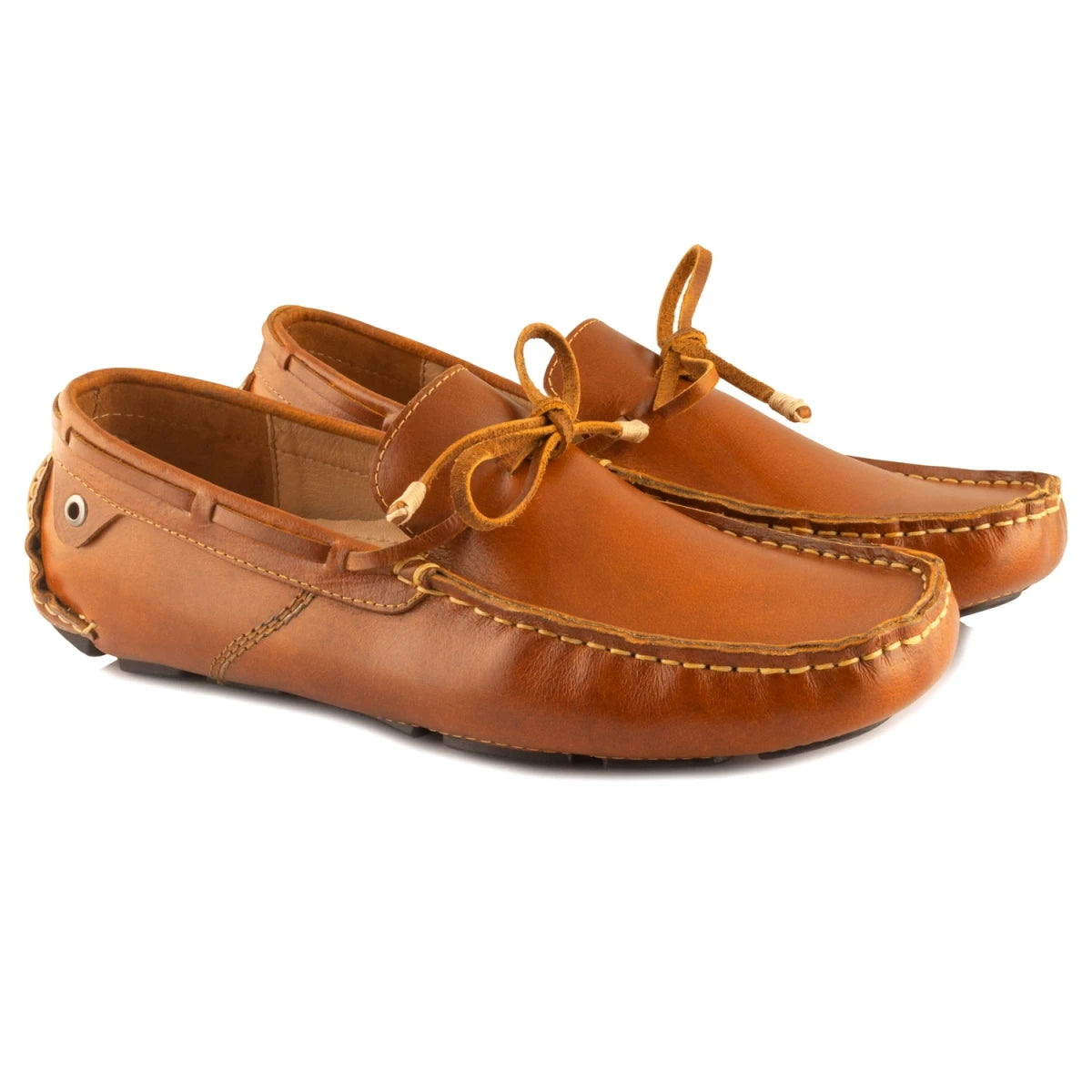 Pure Leather Tan Driving Shoes - STN2309TANOPU