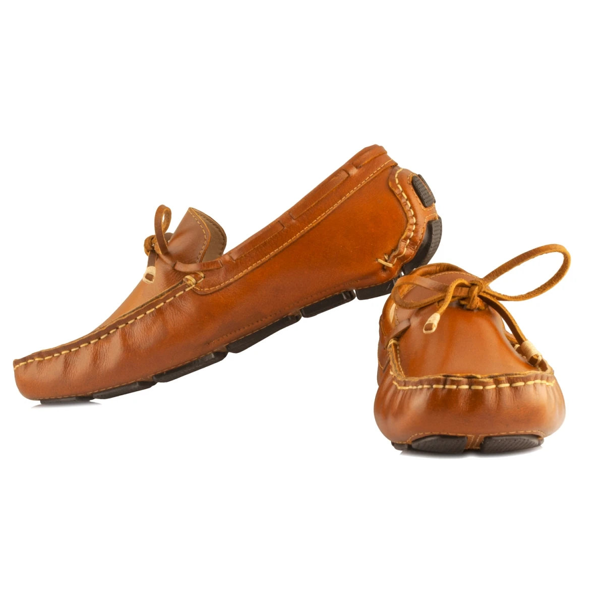 Pure Leather Tan Driving Shoes - STN2309TANOPU